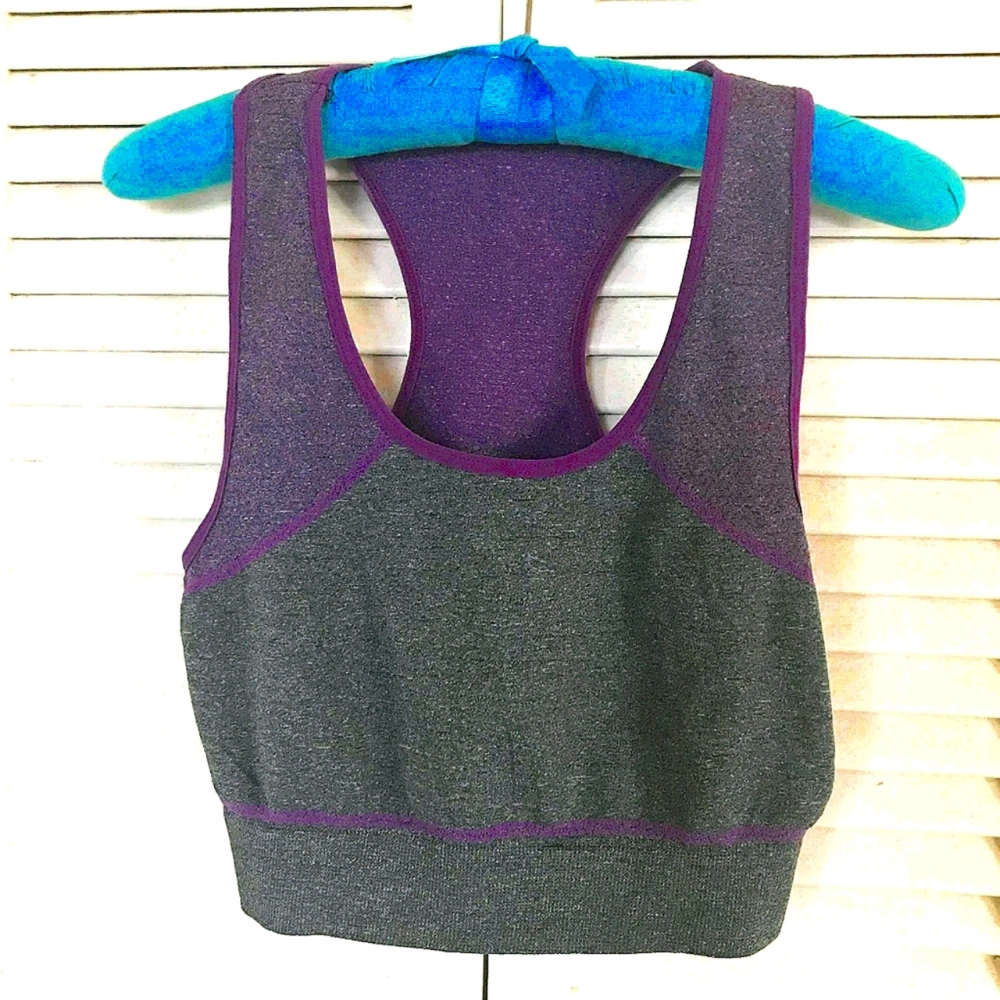 Blue Star Yoga/athletic workout tank purple & gray